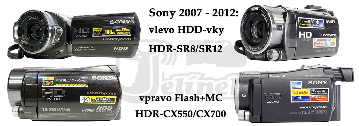 Stěžejní modely Sony s HDD a kartami z minulých let Stěžejní modely Sony s HDD a kartami z minulých let