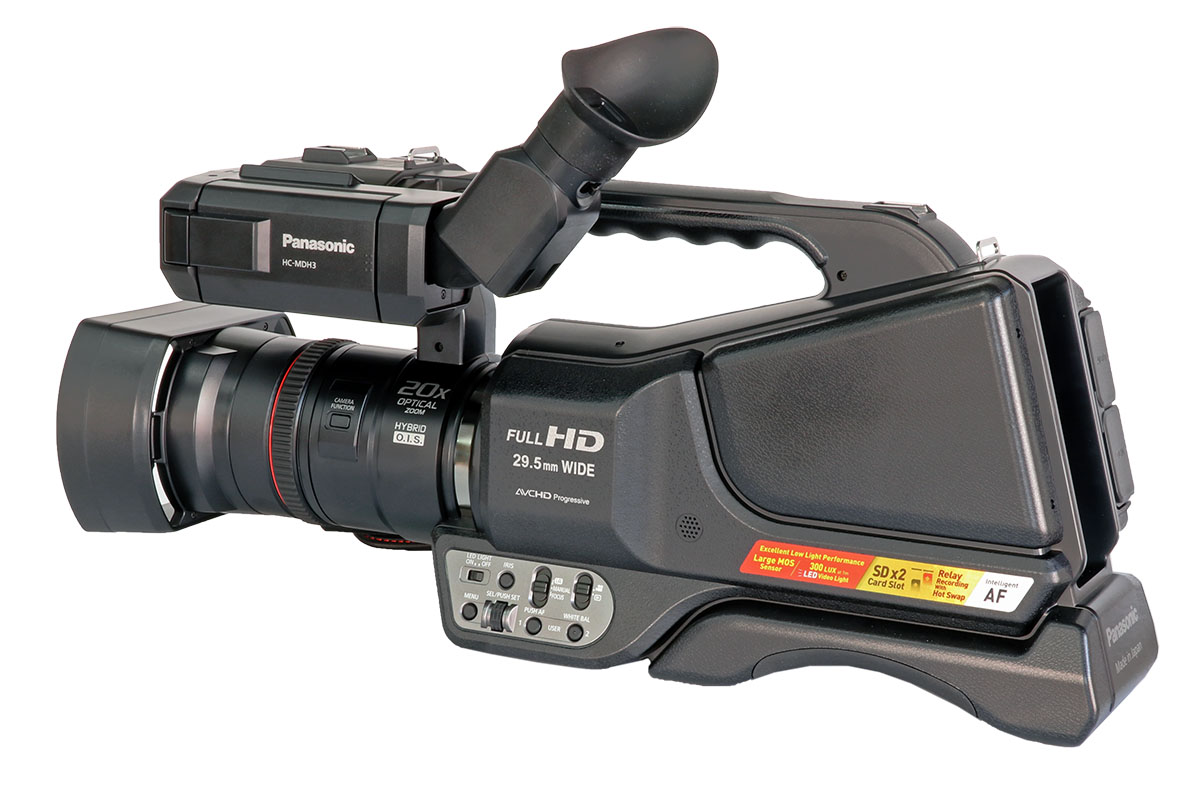PANASONIC HC-MDH3: perspektiva zepředu zleva...