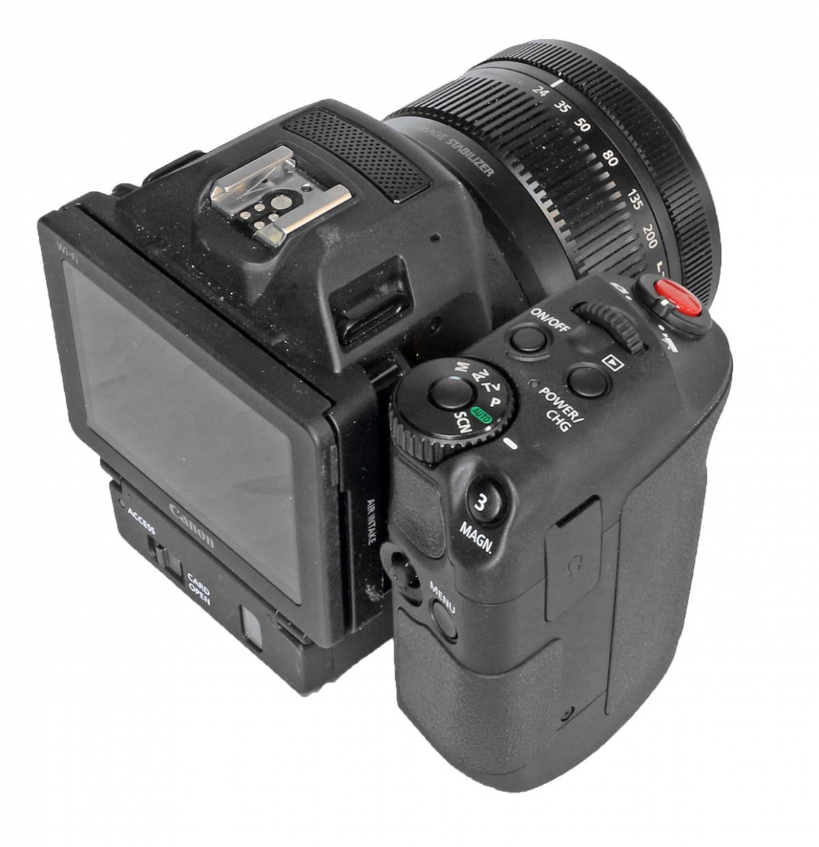Videokamera CANON XC10: otočný grip svisle Videokamera CANON XC10: otočný grip svisle