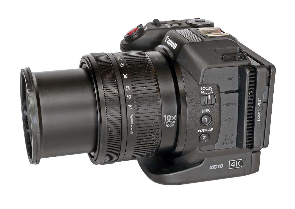 Videokamera CANON XC10 s vyjetým ZOOM-em Videokamera CANON XC10 s vyjetým ZOOM-em