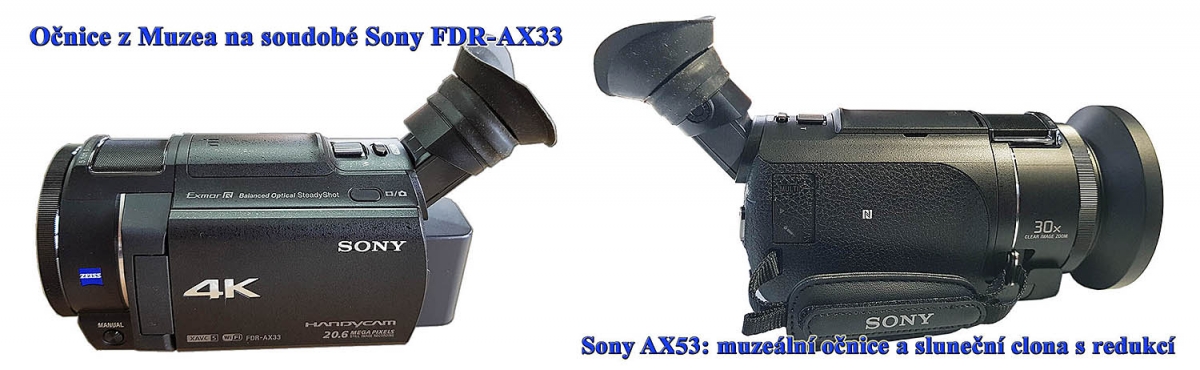 Očnice na hledáček a sluneční clona pro Sony FDR-AX Očnice na hledáček a sluneční clona pro Sony FDR-AX
