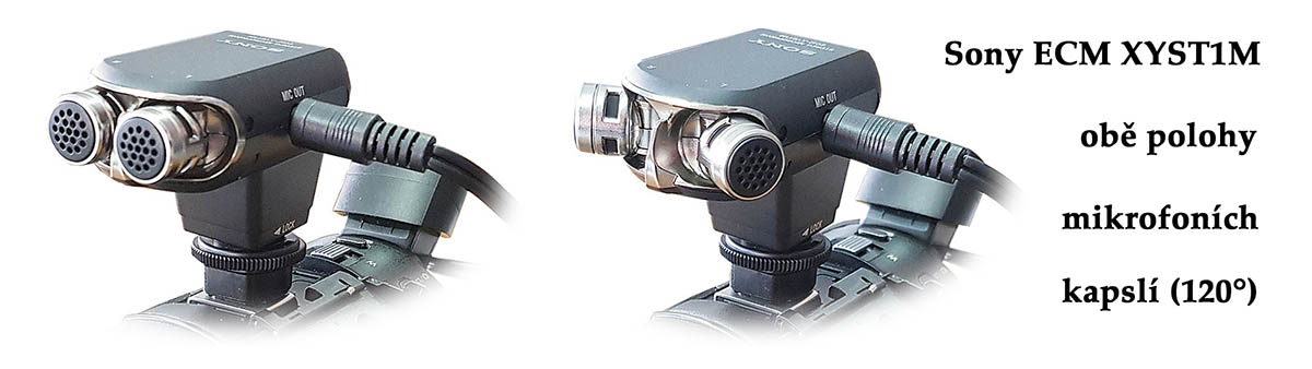 Mikrofon Sony ECM-XYST1M - obě polohy mikrofonů Mikrofon Sony ECM-XYST1M - obě polohy mikrofonů