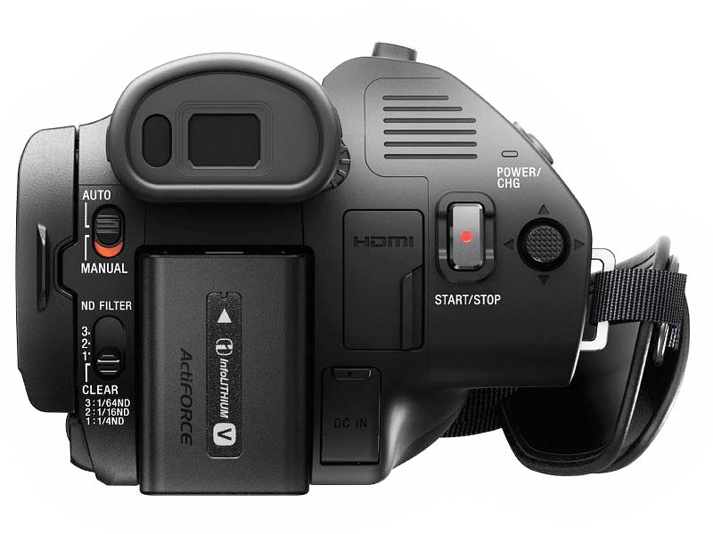 Videokamera Sony AX700 - pohled ze zadní strany Videokamera Sony AX700 - pohled ze zadní strany