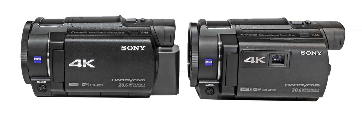 Sony HDR-AXP33 vedle AX33 bez P... Sony HDR-AXP33 vedle AX33 bez P...