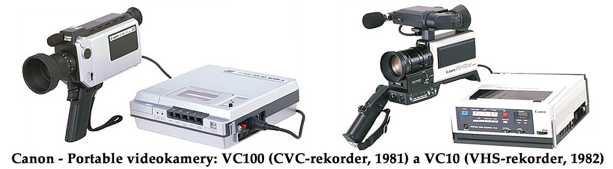 Dva z modelů Videokamer Canon - Portable z let 1981-2 Dva z modelů Videokamer Canon - Portable z let 1981-2