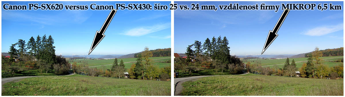 Canon SX620 vs. SX430: srovnání ŠÍRA objektivů... Canon SX620 vs. SX430: srovnání ŠÍRA objektivů...