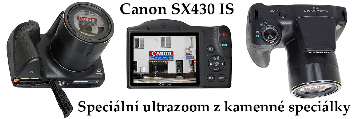 Canon PowerShot SX430IS ve třech detailech přístroje Canon PowerShot SX430IS ve třech detailech přístroje