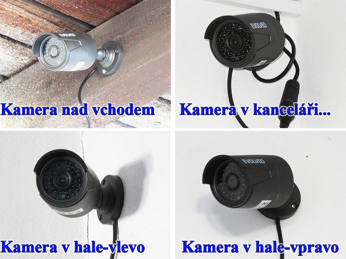 Jednotlivé kamery námi montované sady Ev. D04 Jednotlivé kamery námi montované sady Ev. D04
