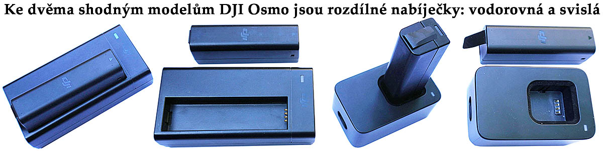 Každá varianta DJI Osmo autora článku má jinou nabíječku Každá varianta DJI Osmo autora článku má jinou nabíječku