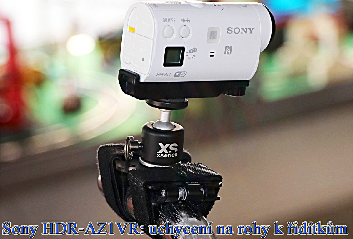 Outdoorová kamerka Sony HDR-AZ1VR na řidítkách Outdoorová kamerka Sony HDR-AZ1VR na řidítkách