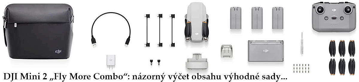 Великий набір для Drone mini 2: Fly More Combo: вміст набору Великий набір для Drone mini 2: Fly More Combo: вміст набору