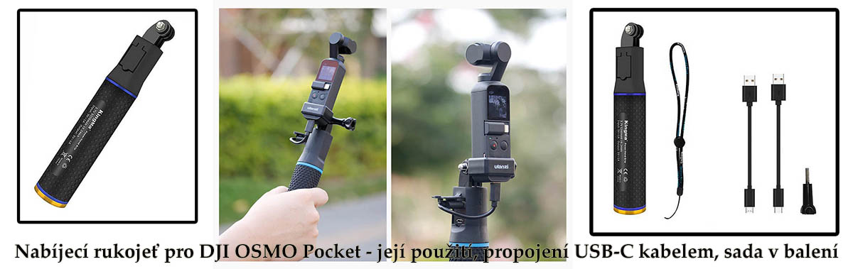 Nabíjecí rukojeť pro DJI OSMO Pocket má 5.200mAh Nabíjecí rukojeť pro DJI OSMO Pocket má 5.200mAh