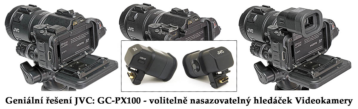 Geniální řešení JVC: Kamera PX100 s volitelným hledáčkem Geniální řešení JVC: Kamera PX100 s volitelným hledáčkem