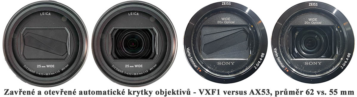 Objektivy a krytky VXF1 versus AX53: OPEN a CLOSE... Objektivy a krytky VXF1 versus AX53: OPEN a CLOSE...