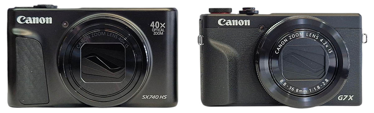 Canon PowerShot SX740 a G7X MIII u sebe zepředu... Canon PowerShot SX740 a G7X MIII u sebe zepředu...