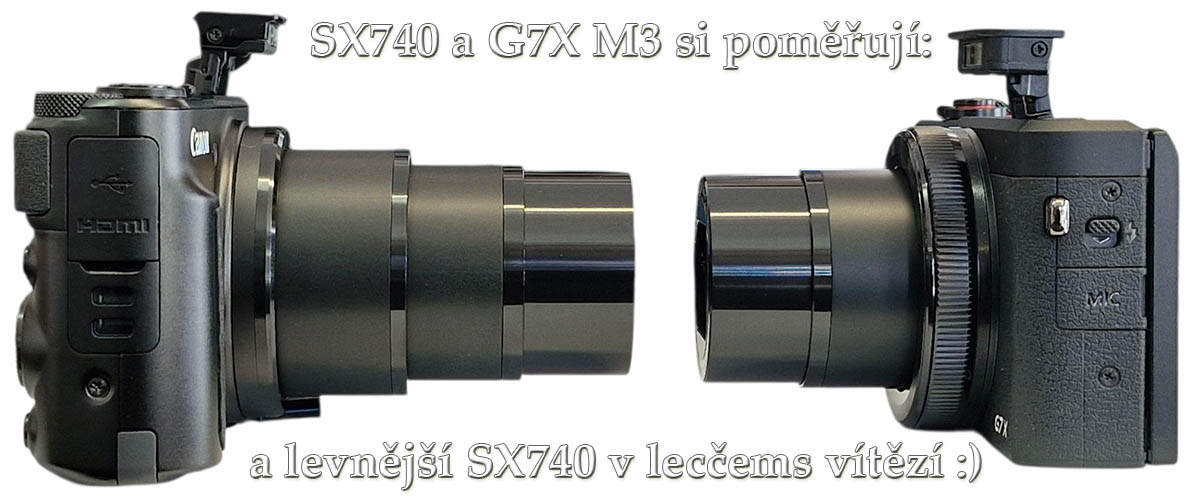 Canon PS-SX740 versus G7X MIII: OBJEKTIVY názorně Canon PS-SX740 versus G7X MIII: OBJEKTIVY názorně