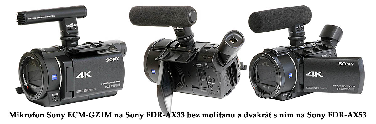 Směrový mikrofon Sony ECM-GZ1M na videokamerách Směrový mikrofon Sony ECM-GZ1M na videokamerách