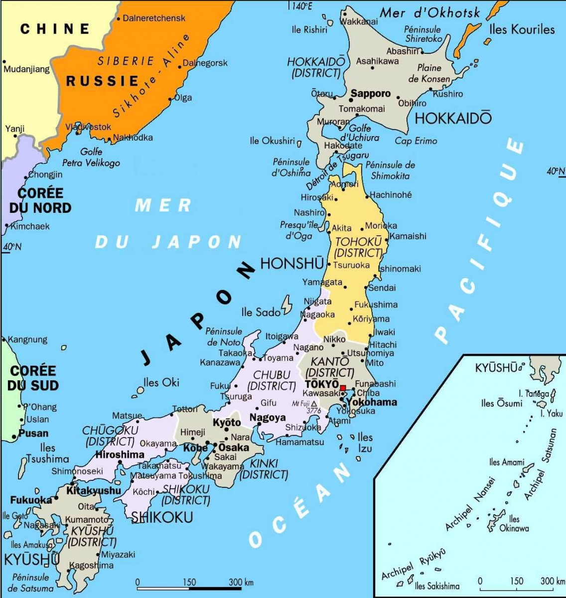 Názorná mapka Japonska Názorná mapka Japonska