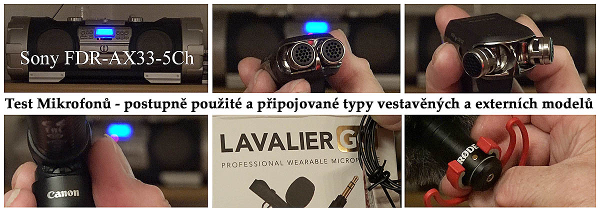 Postupně v klipu zobrazované typy použitých mikrofonů Postupně v klipu zobrazované typy použitých mikrofonů