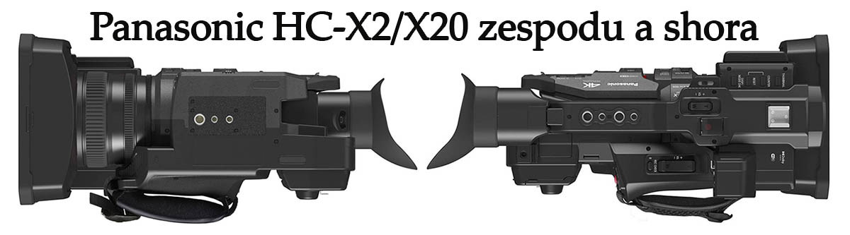 Videokamera Panasonic HC-X2/X20: detail zespodu i shora Videokamera Panasonic HC-X2/X20: detail zespodu i shora