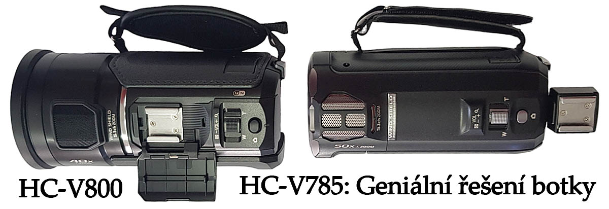 Panasonic HC-V800 a HC-V785: botičky pro doplňky... Panasonic HC-V800 a HC-V785: botičky pro doplňky...