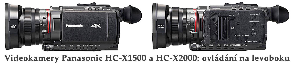 Ovládání Videokamer Panasonic HC-X1500/2000 vlevo Ovládání Videokamer Panasonic HC-X1500/2000 vlevo