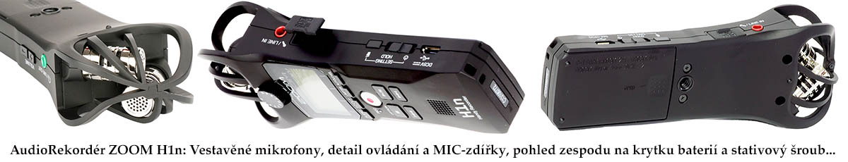 Audio-Rekordér ZOOM H1n v různých detailech těla... Audio-Rekordér ZOOM H1n v různých detailech těla...
