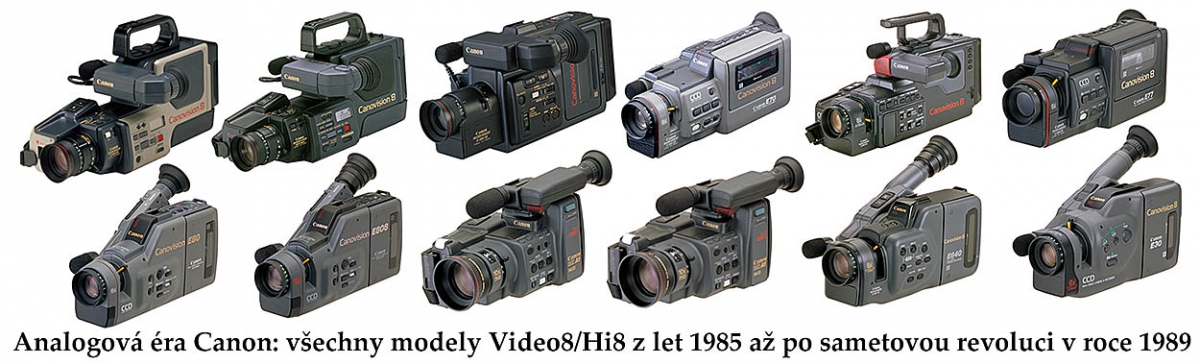 Prvních 12 Videokamer analogové éry Video8 Canon Prvních 12 Videokamer analogové éry Video8 Canon