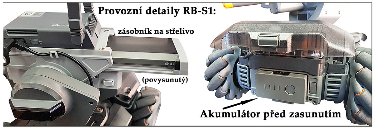 Zásobník na střelivo a akumulátor před docvaknutím Zásobník na střelivo a akumulátor před docvaknutím