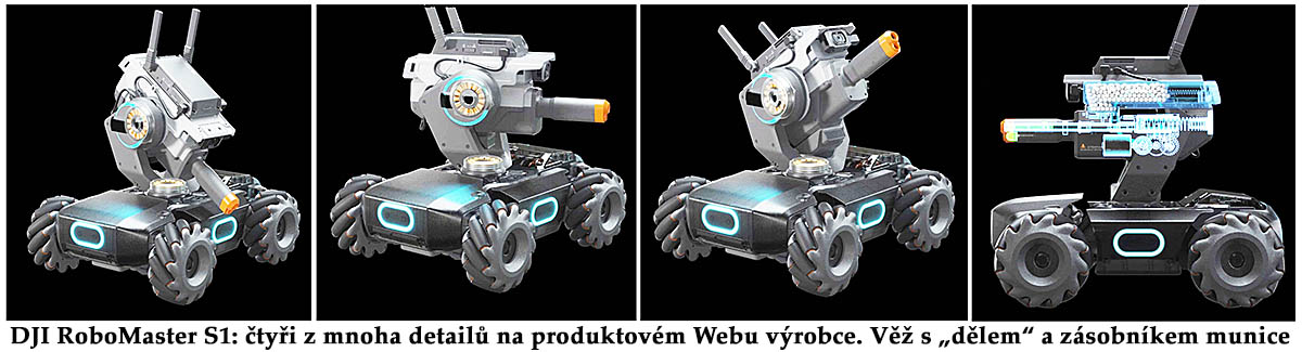 DJI RoboMaster S1: detaily stroje z produktového Webu DJI RoboMaster S1: detaily stroje z produktového Webu