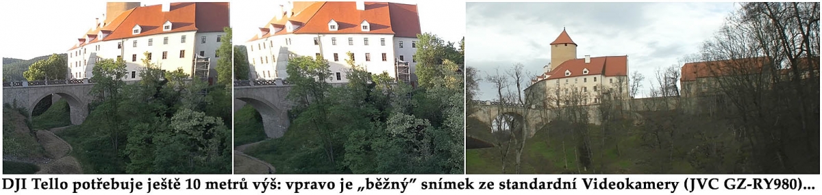 Srovnání záběrů z DJI TELLO a běžné Videokamery... Srovnání záběrů z DJI TELLO a běžné Videokamery...