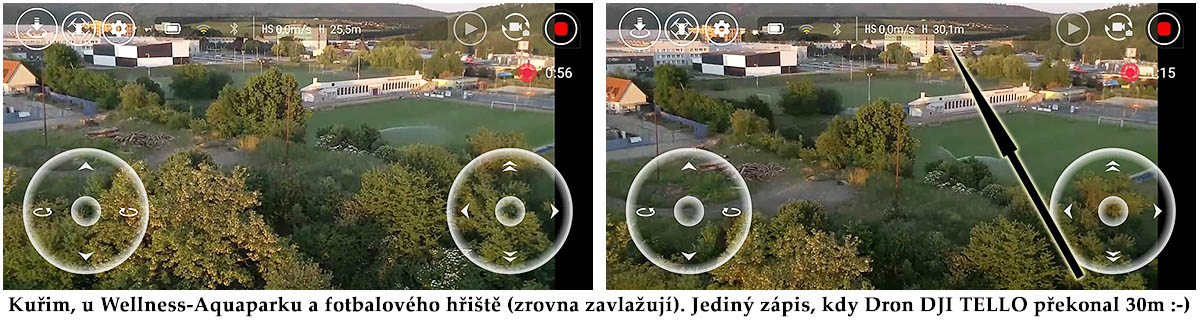 Jediný záznam z aplikace autora o výšce přes 30 metrů Jediný záznam z aplikace autora o výšce přes 30 metrů