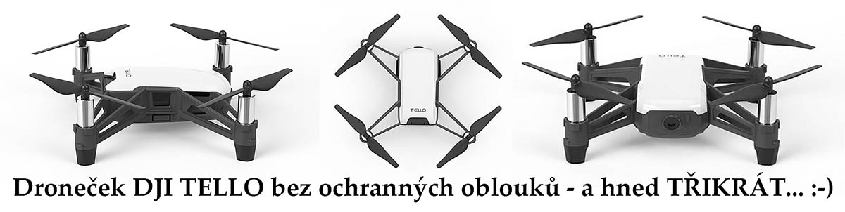 Dron DJI TELLO bez ochranných oblouků v detailech Dron DJI TELLO bez ochranných oblouků v detailech