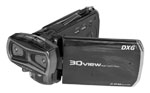 Přední pohled na 3D kameru s vyklopeným LCD (Klik zvětší)