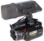 Popisovaný Canon HV40 s mikrofonem RØDE (Kliknutí zvětší)