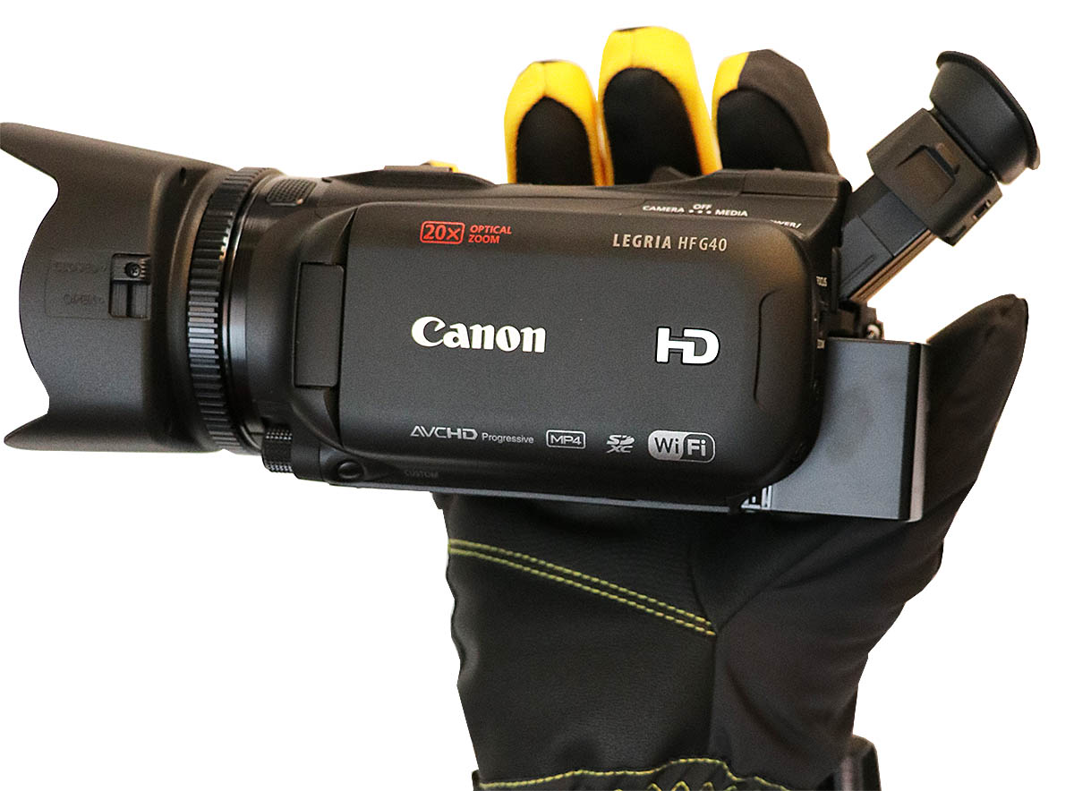 Vyhřívací rukavice s kamerou Canon HF G40 Vyhřívací rukavice s kamerou Canon HF G40