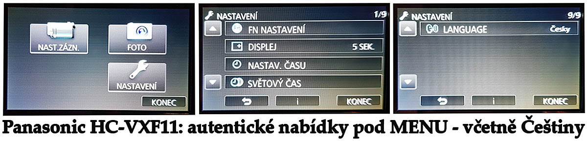 Trojice z nabídek VXF11 vedoucí k volbě Češtiny... Trojice z nabídek VXF11 vedoucí k volbě Češtiny...