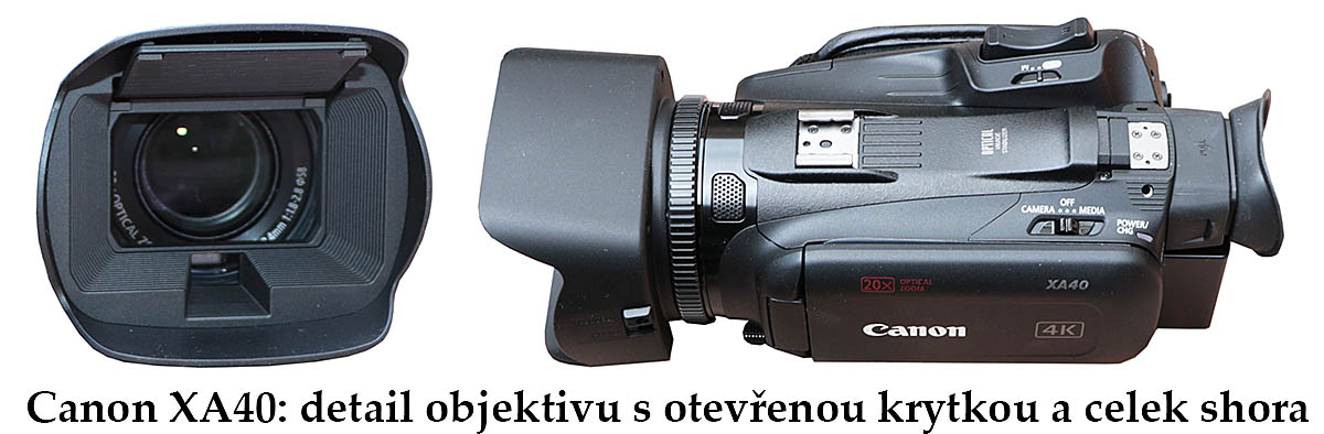 Videokamera Canon XA40 v detailu objektivu a těla... Videokamera Canon XA40 v detailu objektivu a těla...